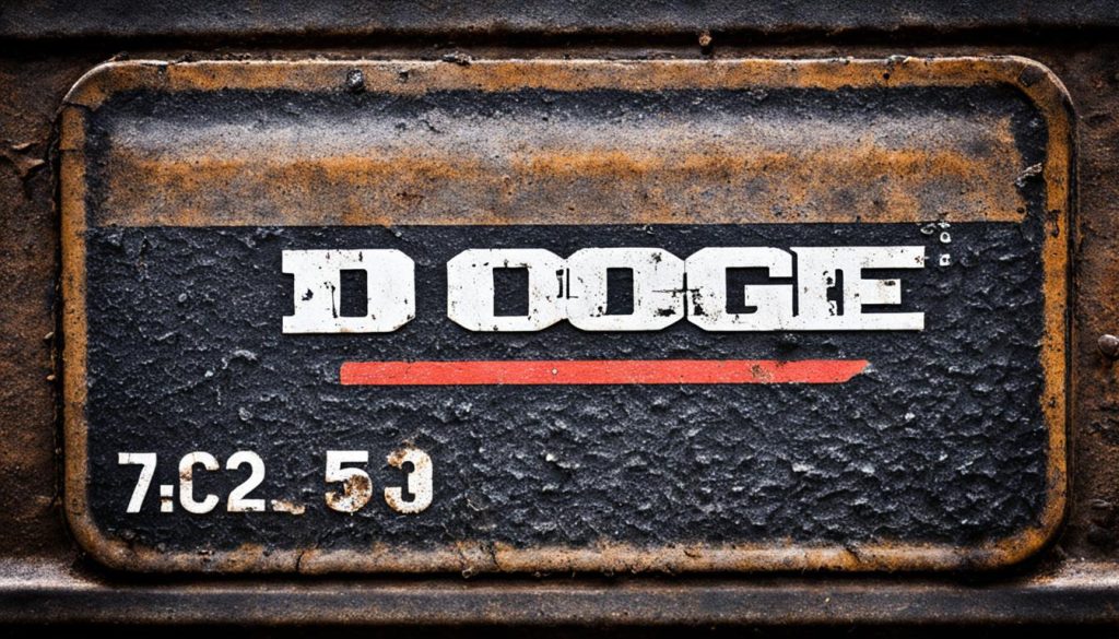 Dodge Truck Gear Ratio Tag