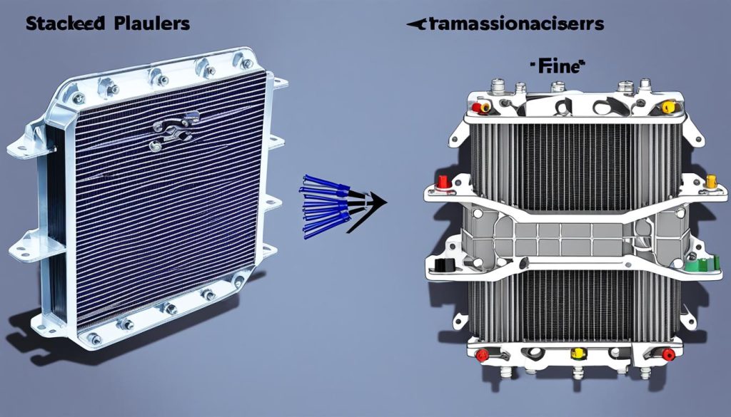 stacked plate transmission cooler vs tube-and-fin transmission cooler comparison